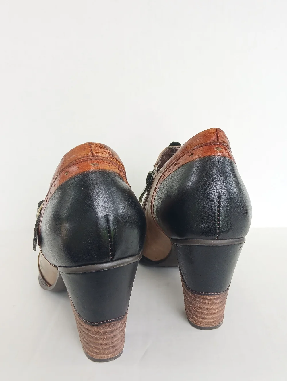 Spring Step L'Artiste Multicolor Leather Ankle Boots Size 40